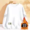 Sudadera para hombre, nuevo modelo otoño e invierno 2025, forrada de polar, engrosada, cuello redondo, corte holgado, sin capucha, manga larga, chaqueta para hombre