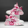 Zapatillas de Baloncesto para Niños de Suela Blanda 2026 Primavera Nuevo Estilo Estudiantes de Primaria Transpirables Botón Giratorio Antideslizantes Zapatillas Deportivas Zapatos para Niños