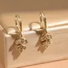 Lote mixto de varios estilos aretes de oro para mujer con colgante geométrico de circón microincrustado joyería de oreja de nicho de alta gama