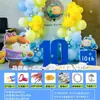 Decoración de Fondo de Pared para Fiesta de Huevos de Cumpleaños Infantil para Niños y Niñas, Décimo Cumpleaños, 100 Días, Tablero de Globos Luna Llena