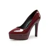 Nuevos Zapatos de Tacón Grueso de Moda Europea y Americana Sexy de Punta Zapatos de Salón Talla Grande 40-45 Zapatos de Comercio Exterior