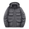 Chaqueta multibolsillos para hombre, chaqueta con capucha, chaqueta informal, resistente al viento, impermeable, para actividades al aire libre.