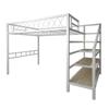 Cama de Hierro Forjado Nórdico con Espacio Debajo, Cama Sencilla y Ahorradora de Espacio para Apartamento, Cama de Marco de Hierro de Doble Capa, Cama Matrimonial, Marco de Acero