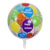 Globo de Aluminio Transparente 4D de 22 pulgadas Impresión en Inglés Feliz Cumpleaños Decoraciones para Fiesta de Cumpleaños Infantil Venta al por Mayor Transfronteriza