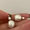 Pendientes de bola cepillada con diseño de nicho de aguja de plata S925 para mujer, temperamento fresco, pendientes mate esmerilados, pendientes de lujo ligero