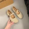 Zapatos Mary Jane de Estilo Francés para Mujer 2024 Nuevo Verano Una Palabra con Estilo de Hada Tacón Grueso Planos