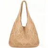 Bolso de Ganchillo Tejido Malla Bolso de Playa Bolso Hobo de Verano Tejido Bolso de Vacaciones Bolso de Viaje para Mujer