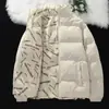 Chaqueta de Algodón de Alta Gama para Hombre, Nuevo Estilo Otoño e Invierno 2026, Forrada de Polar, Engrosada, Abrigo de Algodón Cálido, Corte Holgado, Chaqueta de Algodón con Cuello Alto