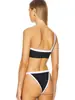 Amazon Europeia e Americana 2026 Novo Estilo Cor Sólida Simples Ins Moda Cropped Ombro Único Maiô Feminino Conjunto de Praia