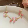 Colar de Flores Estilo Resort Boêmio para Mulheres Primavera e Verão Super Atmosfera de Fada Corrente para Clavícula Design de Nicho Doce Colar