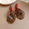 Pendientes de Borla Geométrica Acrílica con Aguja de Acero para Mujer, Pendientes de Moda Estilo Exagerado Europeo y Americano, Pendientes de Gama Alta de Nicho al por Mayor