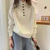 Elegante Suéter de Punto 100% Lana Pura con Cuello Alto Semiabierto para Mujer, Suéter Base de Cachemir Engrosado con Cuello Alto para Otoño e Invierno, Suéter Holgado