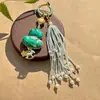 Colgante de Calabaza de Brocado de la Dinastía Song, Colgante Hecho a Mano Pura, Broche de Qipao, Colgante para Bolso con Borla, Adorno para Colgar en el Coche, Accesorio de Estilo Vintage, Regalo