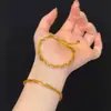 Joyería de Cobre Chapado en Oro con Hilo de Oro, Pulsera de Hueso de Dragón Fluido, Artesanía de Superficie Brillante Deslumbrante, Pulsera Entrelazada, Joyería de Alta Gama