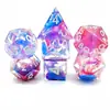 Dados de Resina Jogo de Mesa DND Dungeons & Dragons COC Roleplaying TRPG Cthulhu Poliédricos D4-D20 Conjunto de 7 Peças
