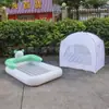 Nova Barraca de Cama Inflável para Crianças ao Ar Livre Colchão de Flocagem Indoor para Bebê Barraca de Cama Inflável Dobrável para Bebê