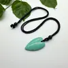 Collar Colgante de Cuerda con Forma de Gota de Agua Corazón de Cristal de Piedra Natural 40*22mm Joyería de Moda Europea y Americana Artículos Transfronterizos