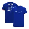 Verão 2023 novo traje de corrida F1 de manga curta uniforme da equipe Red Bull camiseta casual de poliéster com impressão 3D