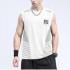 Chaleco de Verano para Hombre Camiseta sin Mangas de Secado Rápido Seda de Hielo Fresca Top Deportivo Suelto para Correr Manga Corta Ropa de Entrenamiento Fitness
