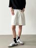 Shorts Jeans Cargo Reto Casual Vintage Verão Soltos Japoneses Cordão Cintura Elástica Comprimento do Joelho Ins Agora