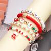 Europeo y Americano Transfronterizo Navidad Alce Arcilla Polimérica Suave Colorido Arcilla Polimérica Suave Pulsera Joyería Nicho Letra Traje de Pulsera Elástica