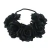 Europa y Estados Unidos Transfronterizos 5 rosas rojas corona de flores para el pelo diadema novia accesorios para el pelo de boda fiesta festiva banda para el pelo de flor artificial