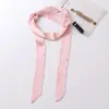 Bufanda de Seda Delgada Estrecha Larga Monocromática de Amazon Transfronteriza Bufanda Pequeña de Color Sólido de Gama Alta Cinta Versátil Estilo Coreano para Bolso