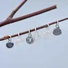 Plata de Ley S925 Ruyi Redondo Agujero Cuadrado Moneda Mini Colgante Tendencia China Buen Significado Placa de Carácter Pequeño Accesorios para Pulsera DIY