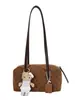 Nova bolsa bowling de bolinhas outono/inverno 2026, bolsa tote estilosa e moderna, bolsa de ombro e bolsa de axila para trabalho e deslocamento