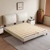 Cama de madeira maciça com encaixe de espiga e mortise com bordas de orelha de elefante, adequada para espaços pequenos, silenciosa e não interferente, estrado de ripas, cama de casal