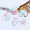 Perro de Orejas Grandes de Dibujos Animados Perro Yugui Resina Accesorios Pequeños Hecho a Mano DIY Pegatina de Nevera de Pegamento de Crema Accesorios para Hebilla de Agujero de Zapatos