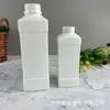Botella cuadrada de plástico de 1000 ml, recipiente para alcohol, botella cuadrada de 1000 L para desinfectante, botella de embalaje químico de plástico PE