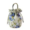 Bolso de mano casual para mujer bolsa de lona bolsa de tela con cordón bolsa pequeña bolsa redonda para lonchera monedero bolsa de cosméticos