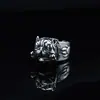 Anillo para perro Bago s925 bully plateado Palo de hueso de latón incrustado con perro del zodiaco Seiko tendencia individual para hombre