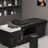 Cama de Lavado con Circulación de Agua Estilo Tailandés Transfronteriza para Salones de Belleza, Cama Totalmente Reclinable para Belleza y Peluquería con Vapor y Temperatura Constante, Venta al por Mayor
