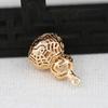 Joias DIY Cobre Cor Dourada 24K Conserva Cor 21*13mm Pingente Pequeno de Cabaça Oca Material Artesanal Acessório para Penteado B837