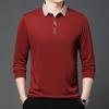 Camisa Polo de Manga Larga con Cuello de Tijera para Hombre Nuevo Estilo Primavera y Otoño 2026 Ropa Casual Holgada para Padre de Mediana Edad Camiseta con Solapa