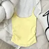 Camisola Verde Menta com Bojo, Estilo Verão Bm, Costas Franzidas, Roupa Íntima Tank Top de Nicho Hot Girl