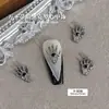 Joyería de Aleación para Uñas Artísticas Transfronteriza Estilo Punk Oscuro Retro Cuervo Corazón Cruz Calavera de Halloween Decoración