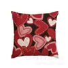 Día de San Valentín Camión de Amor Funda de Almohada de Lino Decoración de Boda Regalo de Amor Funda de Cojín de Mesita de Noche