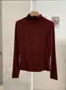 KEKEZOON Gola alta meia-manga ombro normal corte justo modelador cor sólida manga longa roupa íntima base camisa T-shirt top atacado 8912