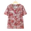 Conjunto de Verão Fino para Mulheres de Meia-Idade e Idosas, Camisa de Manga Curta de Verão para Avós, Conjunto de Duas Peças Cardigã Estilo Mãe