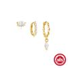 Aretes Geométricos Octogonales de Diamantes de Plata Esterlina S925 Aretes Aretes Traje Europeo y Americano de Venta Caliente Aretes de Flor Ojo de Caballo para Mujer