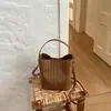 Nova Bolsa Feminina Outono 2026: Bolsa de Palha Tecida Artística, Bolsa Tecida Vintage, Bolsa de Mão Feminina Estilo Cesta