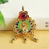 Colgante de Rubí Cultivado Ai Yu Corindón Rojo Collar de Pavo Real Joyería Étnica Fabricante Mayorista S4050809L