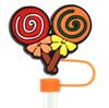 Amazon Hot Christmas Straw Cap Personalizado Soft Glue 10mm Straw Sleeve Party Straw Decorative Cap Capa de poeira