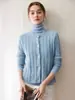 Cardigan de Punto Herbalife 25% Seda de Morera 75% Cachemir para Mujer Cuello Redondo Tejido de Trenza Holgado Prendas de Abrigo para Principios de Otoño Suéter