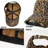 Boné de beisebol vintage europeu com estampa de leopardo desbotada para homens e mulheres, chapéu de sol casual estilo de rua, boné de bico de pato para atividades ao ar livre