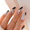 Estilo Ins Europeo y Americano Y2K Color Pato Mandarín Blanco y Negro Uñas Almendra Mesa de Manicura de Moda Uñas de Práctica de Manicura Estilo Exportación Transfronterizo