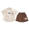 Traje para niño 2025 Verano Nuevo Abrigo Caliente para Bebé Moda de Verano para Niños Conjunto de Dos Piezas para Niños